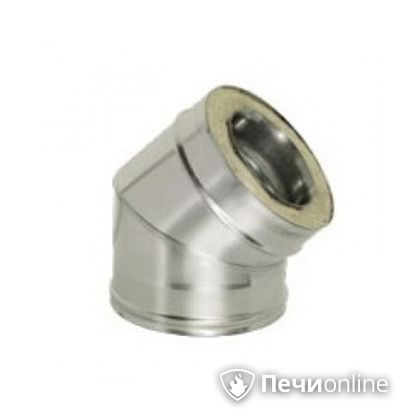 Дымоход Дымок Колено 45° с изоляцией 0,8 мм. OТFR45 200/280 в Саранске