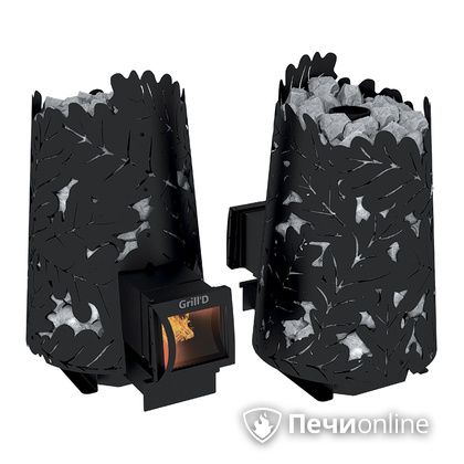 Дровяная печь-каменка GrillD Dubravo 180 long black в Саранске