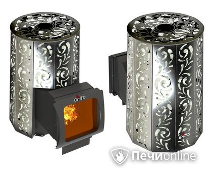 Дровяная печь-каменка GrillD Violet window long Max Жадеит 100 в Саранске
