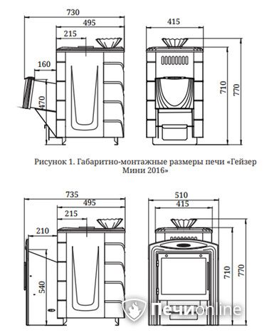 Дровяная печь-каменка TMF Гейзер Мини 2016 Inox ДН ЗК ТО антрацит в Саранске