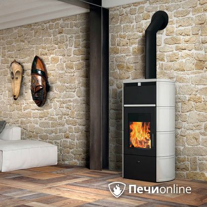Печь-камин Edilkamin Flamma 24 kw V.A. Bianco Panna с Т/О в Саранске