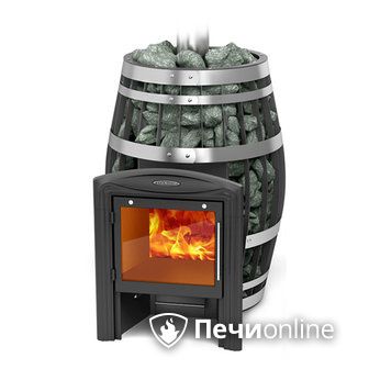 Дровяная банная печь TMF Саяны XXL 2015 Carbon Витра с закрытой каменкой и теплообменником в Саранске