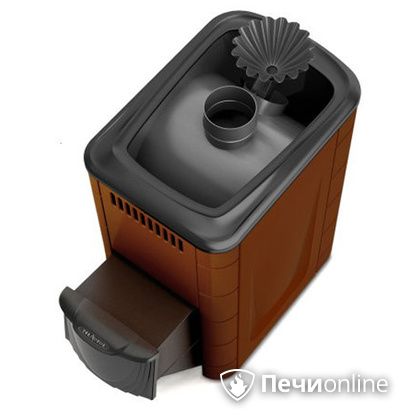 Дровяная банная печь TMF Ангара 2012 Carbon с закрытой каменкой дверь антрацит терракота в Саранске