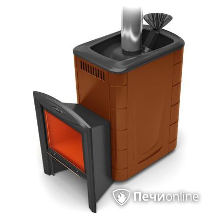 Дровяная банная печь TMF Гейзер 2014 Inox Витра  Терракота в Саранске